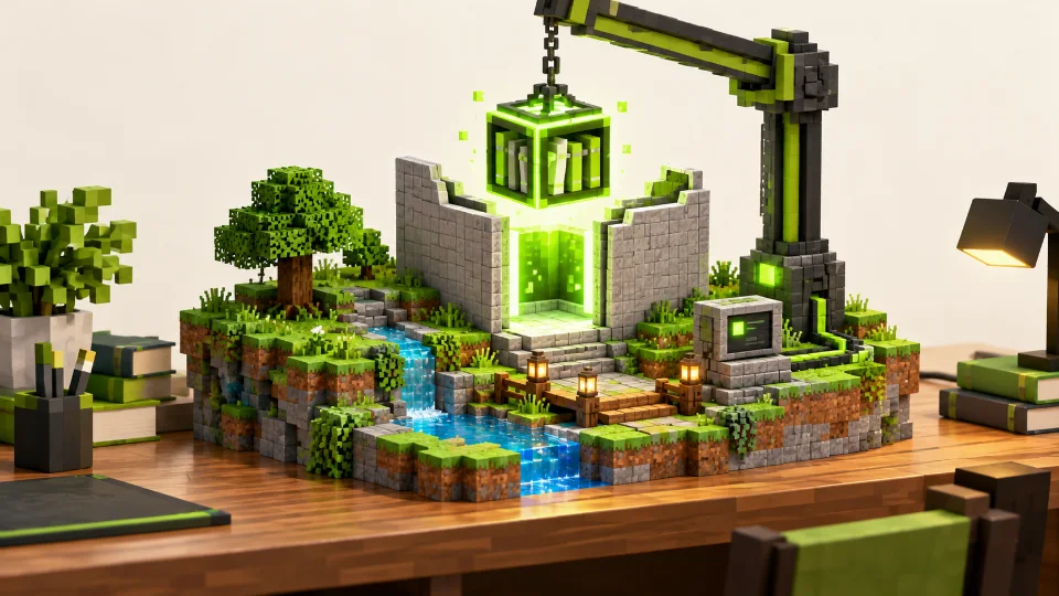 MaLiLib Mod installation concept with a library cube and a mods folder